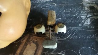 ANTIQUE Composition DOLL Socket BABY HEAD EYES with Full set LASHES 2
