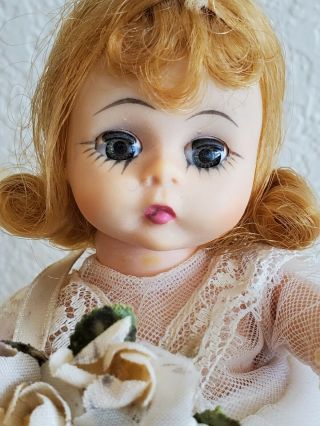 Vintage Madame Alexander Bride Doll 8” W/ Stand
