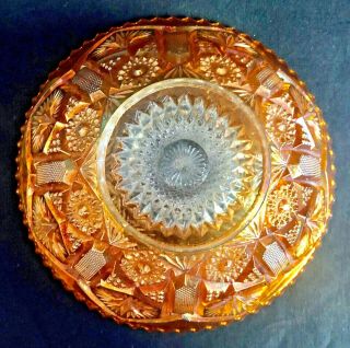 Antique Imperial Marigold Carnival Glass 7 " Arches Hobstar Bowl Iridescence