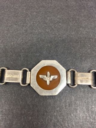 Rare Wwii Usaaf Us Army Air Force Pilot Wings Propeller Bracelet Sterling 6.  5 ".