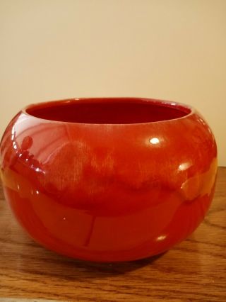 Vintage Rare Miali California Pottery Red W White Drip Glaze,  1960s 3.  5x6x4 "