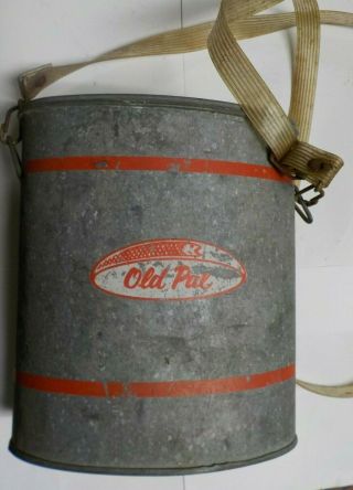Vintage Old Pal Oval Wading Minnow Bait Can Bucket W/ Strap