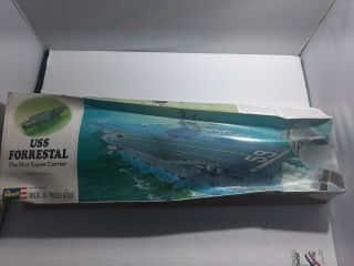 Rare Early Issue Revell 1/542 Uss Forrestal Cv - 59 First Us Navy Carrier