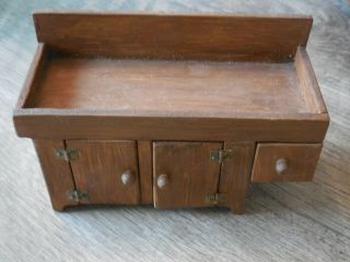 Dollhouse Furniture Wood Dry Sink 2 Hinged Cupboards & 1 Drawer