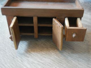 Dollhouse Furniture Wood Dry Sink 2 Hinged Cupboards & 1 Drawer 2