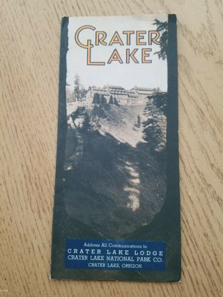 Rare 1937 Crater Lake National Park & Lodge Oregon Tourist Brochure Map Prices