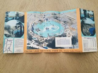 RARE 1937 Crater Lake National Park & Lodge Oregon Tourist Brochure Map Prices 3