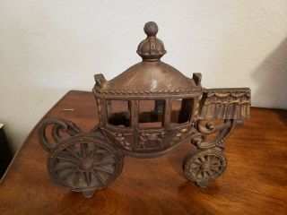 Antique Cast Iron Drawn Carriage Buggy Wagon Bookend Doorstop