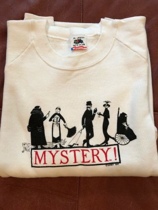 White Rare Vintage Mystery Promo Sweatshirt - Xl