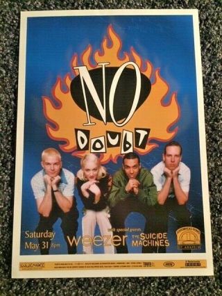 No Doubt With Weezer 14x20 Poster Arrowhead Pond In Anaheim (05/31/97) Rare Oop