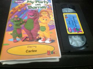 My Party With Barney Rare Oop Custom Vhs Video Kideo Staring Carlle