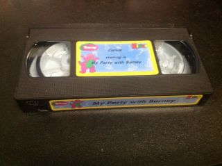 MY PARTY WITH BARNEY Rare OOP Custom VHS Video Kideo Staring Carlle 2