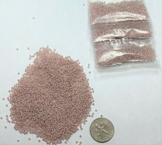 Rare Antique/vintage Seed Beads - 14 - 16/0 Pale Pearlized Cheyenne Pink 5.  5g Bags
