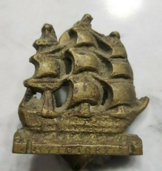 Vintage Brass Hms Victory Nautical Sailing Gun Ship Door Knocker