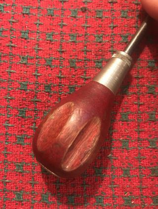 Vintage Antique Sears Craftsman Scratch Awl Red Wood Handle 9 - 3648 USA 3