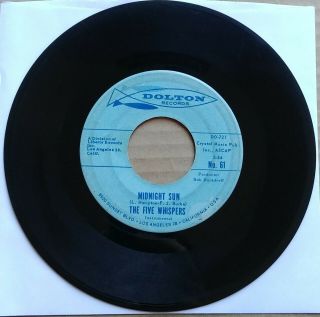 The Five Whispers Midnight Sun/moon In The Afternoon 45 7 " Surf Rock Instro Rare