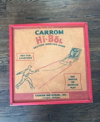 Rare Antique Vintage Ski - Bol Wood Skee Ball Game Carrom Hollywood Portable Usa