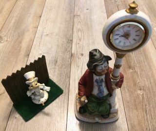 Hobo Clown Clock Melody In Motion ​whistling Willie Animated 16 " Rare Vg,  Cond.