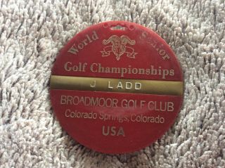 Vintage Rare 1976 World Senior Golf Championship Golf Bag Tag - Broadmoor G.  C.