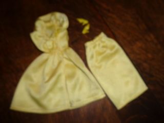 Vintage Barbie Sized Homemade Yellow Outfit Skirt Jacket & Shoes Outfit