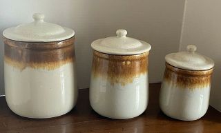 Mccoy Graystone Kitchen Canister 133 - 5 Set Of 3 Mid Century Rare Vintage