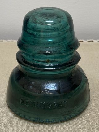 Antique Vintage Hemingray 40 Aqua Blue/green Glass Insulator Telephone Pole Cap