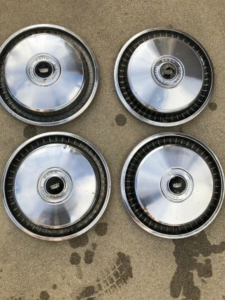 Rare Vintage Ford Motor Company Crown In Center Hub Caps 15” Set Of 4