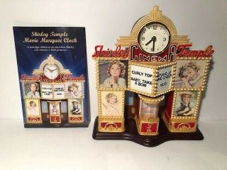 Rare Danbury Shirley Temple Movie Marquee Clock Pre - Owned