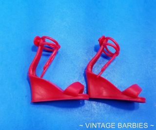 Barbie Doll Red Plastic Heels Minty Vintage 1990 