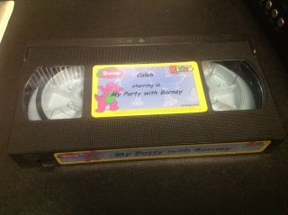 MY PARTY WITH BARNEY Rare OOP Custom VHS Video Kideo Staring Caleb 2