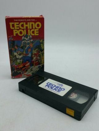 Rare Oop Techno Police Vhs 1982 Full Length Animated Feature Film Anime D1b