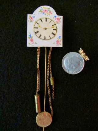 Vintage Antique Dollhouse Wall Clock Artisan Miniature 1:12 S.  Camp