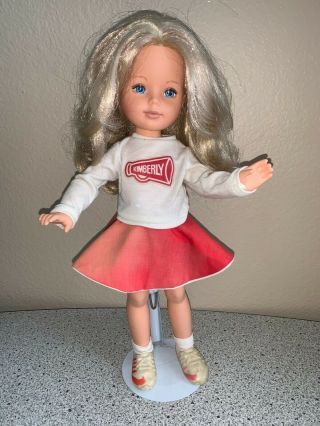 Vintage Kimberly Doll Cheerleader Blonde Hair Red Skirt 1983 Tomy 17 Inches