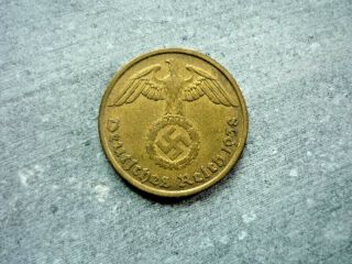 10 Reichspfennig 1938 (f) German Third Reich Rare Castorstefan