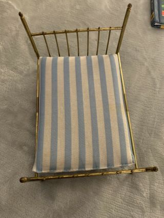 Vintage Doll House Miniature Brass Metal Bed 6.  5 " By 4.  25 "