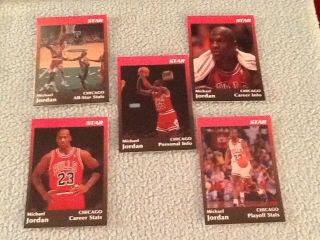 Very Rare 1991 Star Co.  Michael Jordan Basketball Card Promo Set 1 - 5