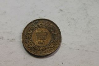 1861 Rare Nova Scotia Large One Cent Queen Victoria Large Rosebud