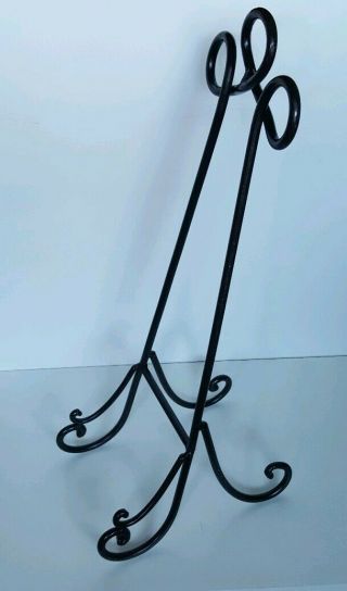 X - Large Solid Wrought Iron Plate/art/book Stand Rack Easel Display 24 "