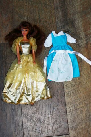 Disney Beauty & The Beast Belle Doll W/2nd Outfit Vintage 1991 11.  5 "