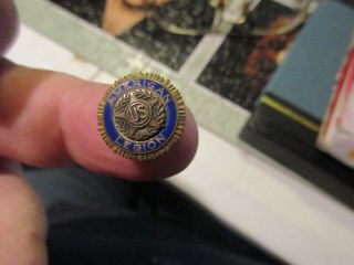 Militaria - Antique Brass And Enamel American Legion Button
