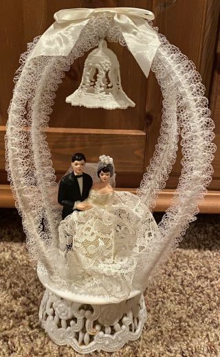 Vintage Bride And Groom Wedding Cake Topper 1960