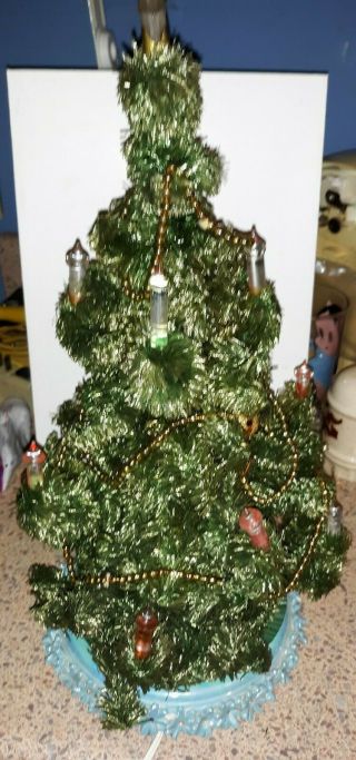 Rare Antique Vintage 15 Inch Table Top Bubble Light Christmas Tree