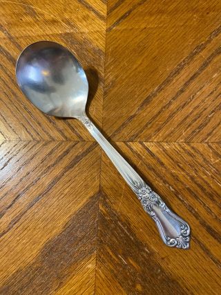 Wm A Rogers Oneida Silverplate Valley Rose Round Bowl Cream Soup Spoon 1956