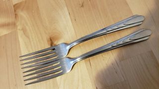2 Antique,  Vintage Collectible Forks 7.  25 " Ekco Stainless - Usa