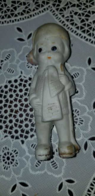 Vintage Japan Bisque Frozen Charlotte Boy Doll Nightcap Approx 3 7/8”
