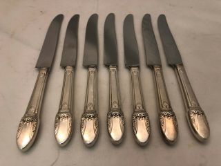 Vtg.  Wm Rogers First Love 7 French Hollow Knives 8 ¾ ” International Silver
