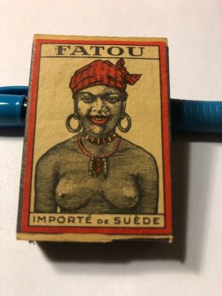 Antique Matchbox Fatou Importe De Suede Nude Woman Art G82 Safety Matches $drop