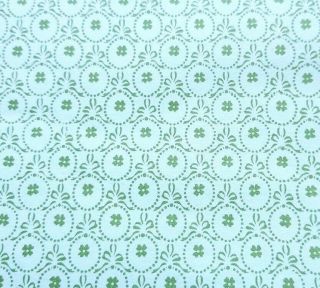 1:12 Vintage Dollhouse Wallpaper Clauss Mfg 1976 Green On Green Damask 4 Sheets