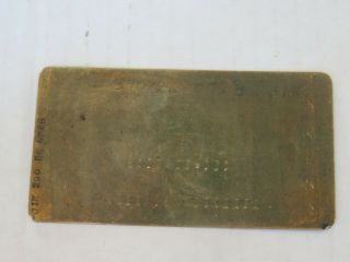 Vintage Antique Metal US Social Security ID Card Gold Color Engraved 2