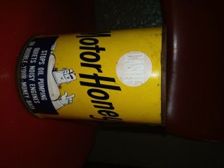 Vintage Rare Hastings Casite Motor Honey 15oz Metal Can Great Color